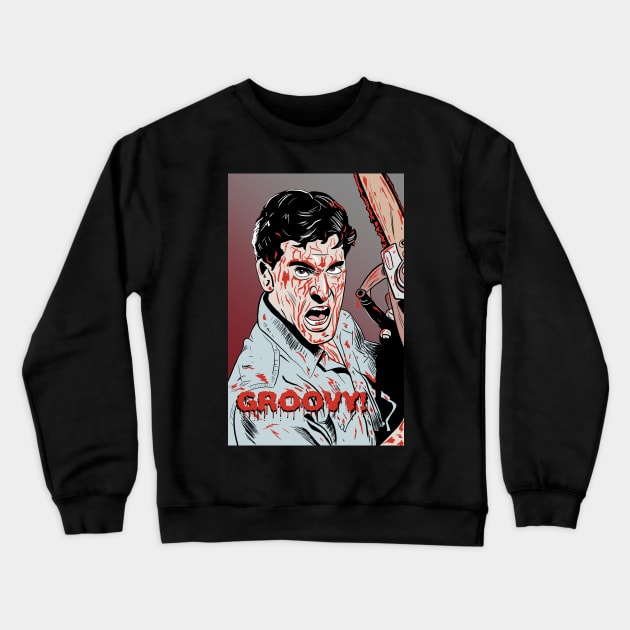 Ash - Evil Dead Crewneck Sweatshirt by Black Snow Comics